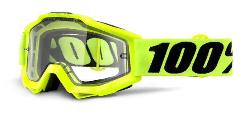 Image of 100 Percent Accuri Enduro MTB Goggles Fluo Yellow/Clear Vent Dual Lens