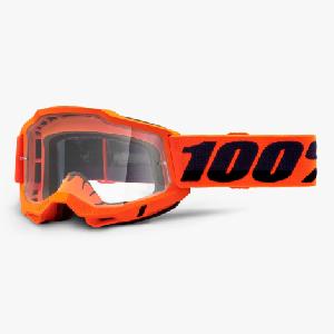 Image of 100% Accuri 2 Goggles 2022 - Clear Lens - Neon Orange / Clear Lens