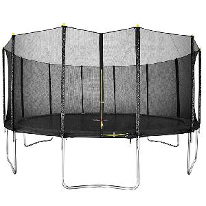 Image of Air Dog 16ft Black Trampoline with Safety Enclosure