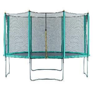 Image of Air Dog 14ft Trampoline + Safety Enclosure Green