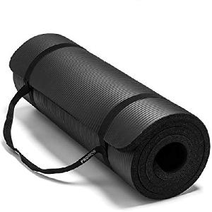 Image of PROIRON 15mm High Density Exercise Mat with Carrying Strap - Black