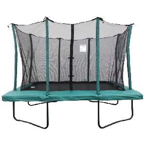 Image of Velocity 8x12ft Green Powder Coated Rectangular Trampoline With Safety Enclosure