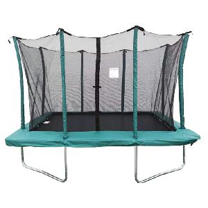 Image of Air Dog 8x12ft Rectangular Green Trampoline With Safety Enclosure