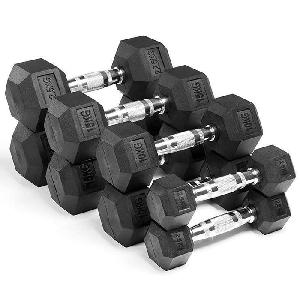 Image of Ironman Rubber Coated Hex 12.5kg Dumbbell Pair